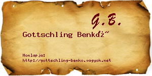 Gottschling Benkő névjegykártya